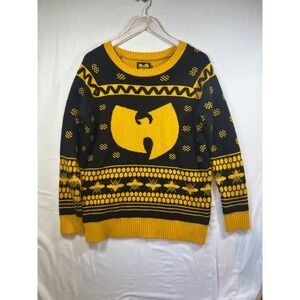 Wu-Tang Clan Killa Beez Knit Holiday Sweater Black Yellow Logo Mens Medium M